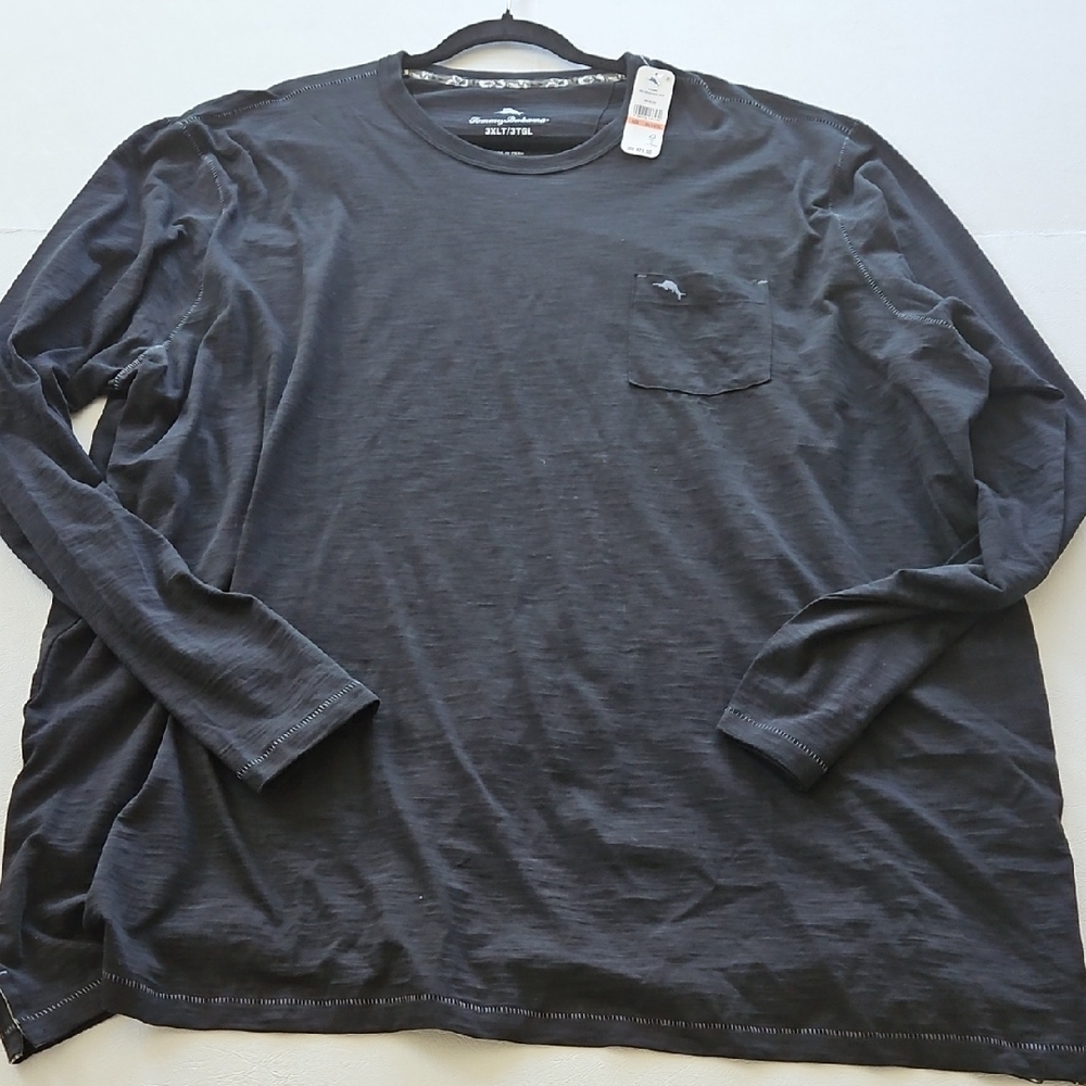 Tommy Bahama Charcoal Black Long Sleeve Men's Tee